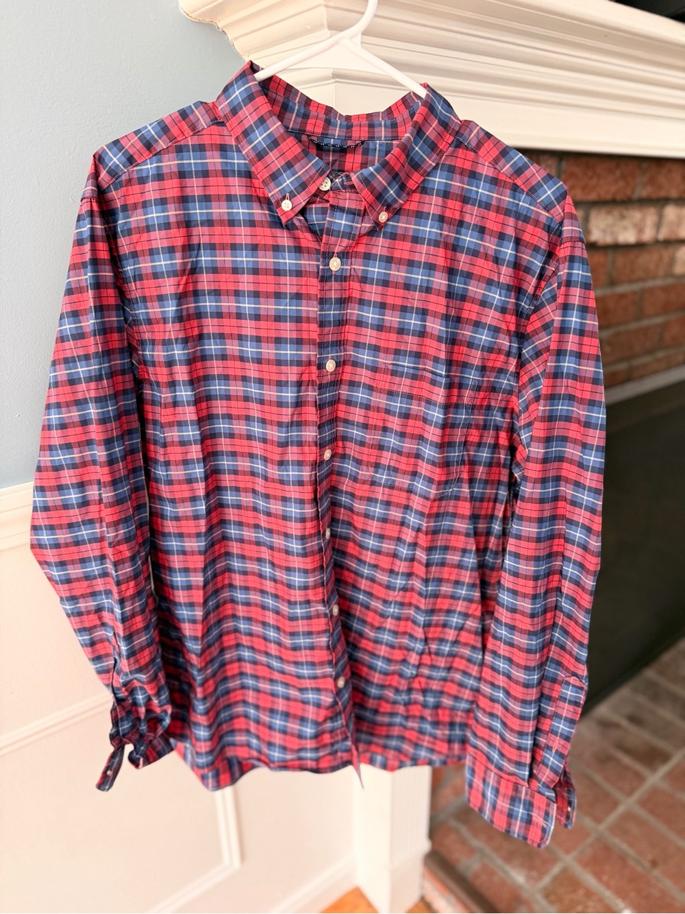 Vineyard Vines Red and Blue Plaid Button-Down Shirt